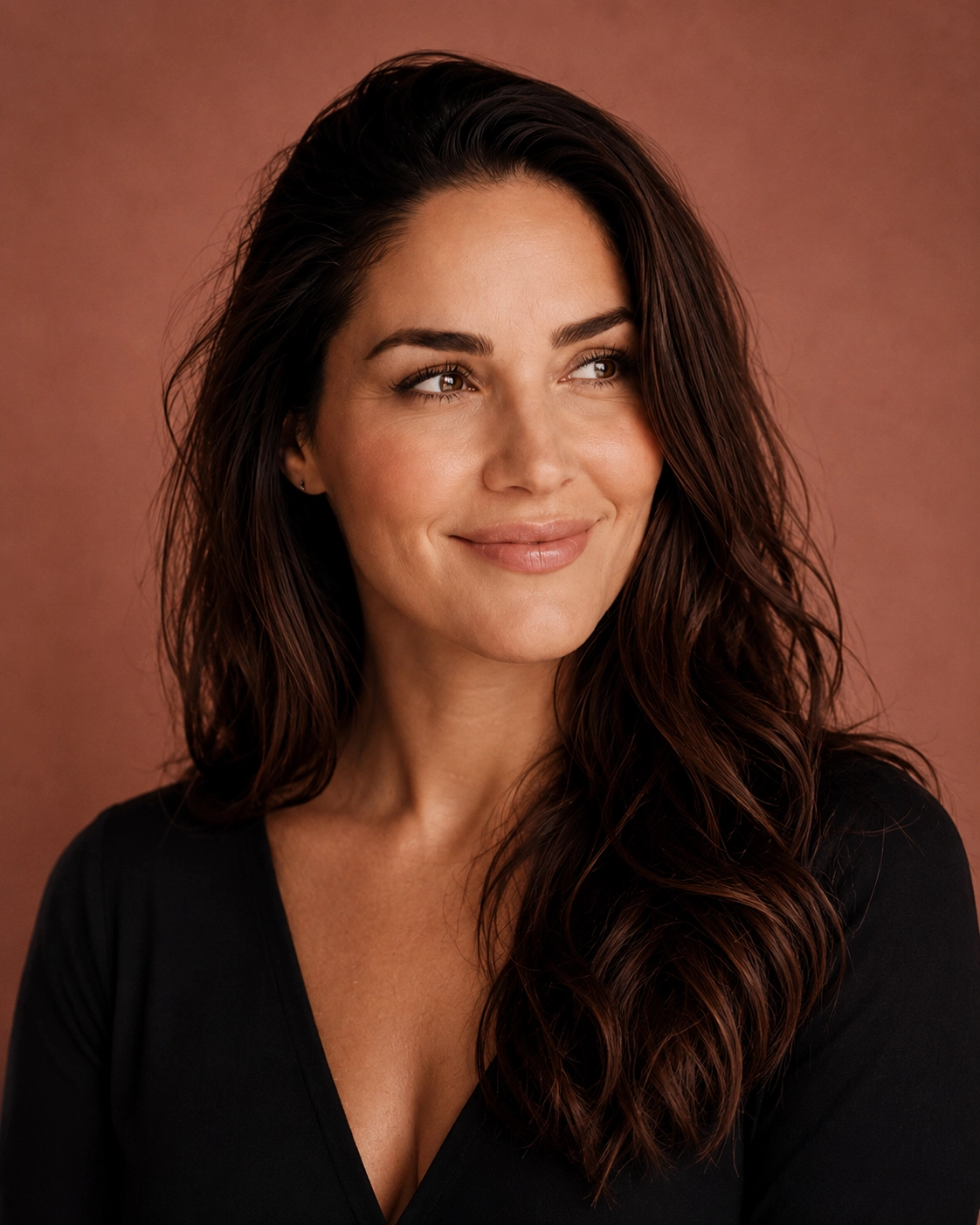 A woman focused on her health
