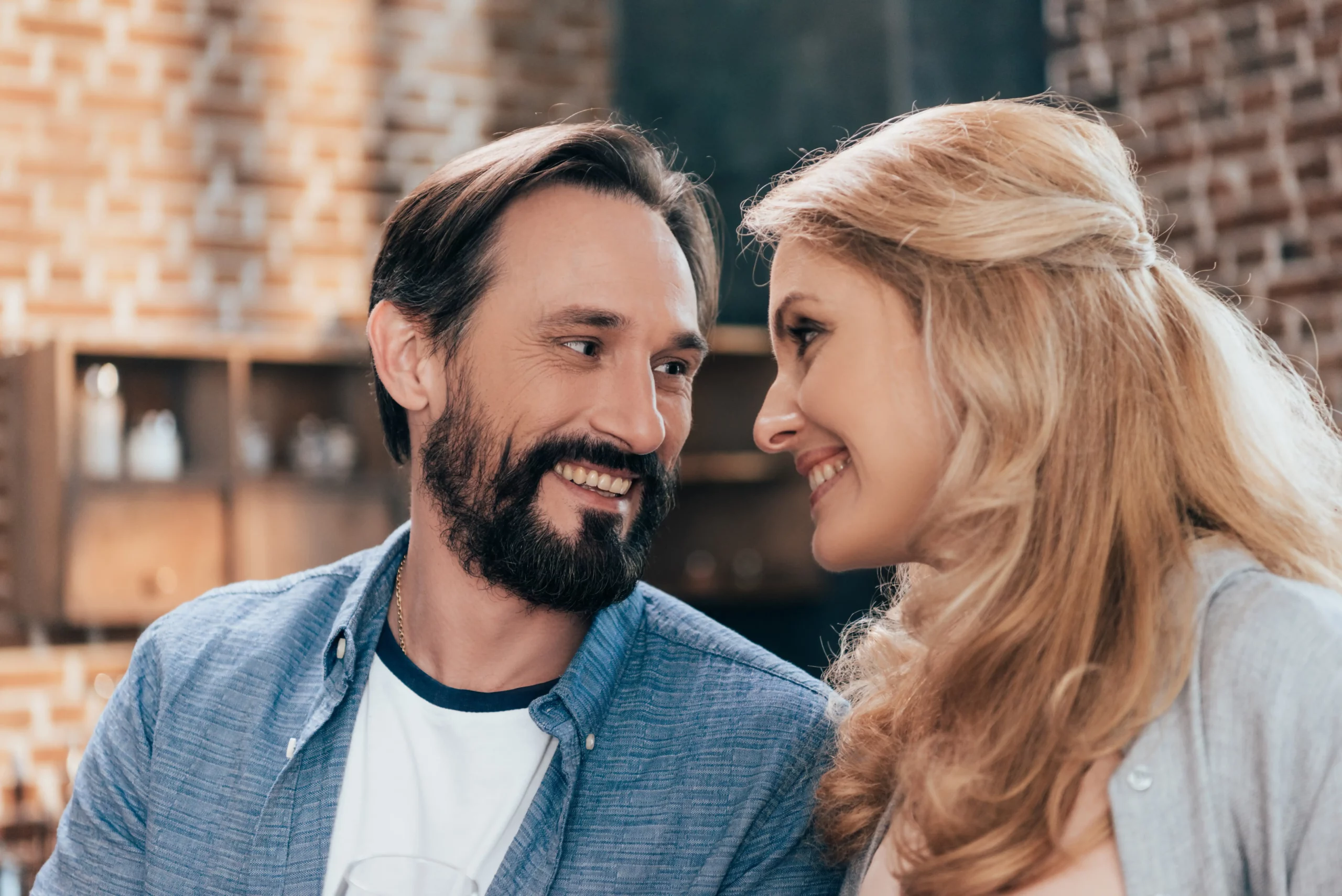 A smiling couple